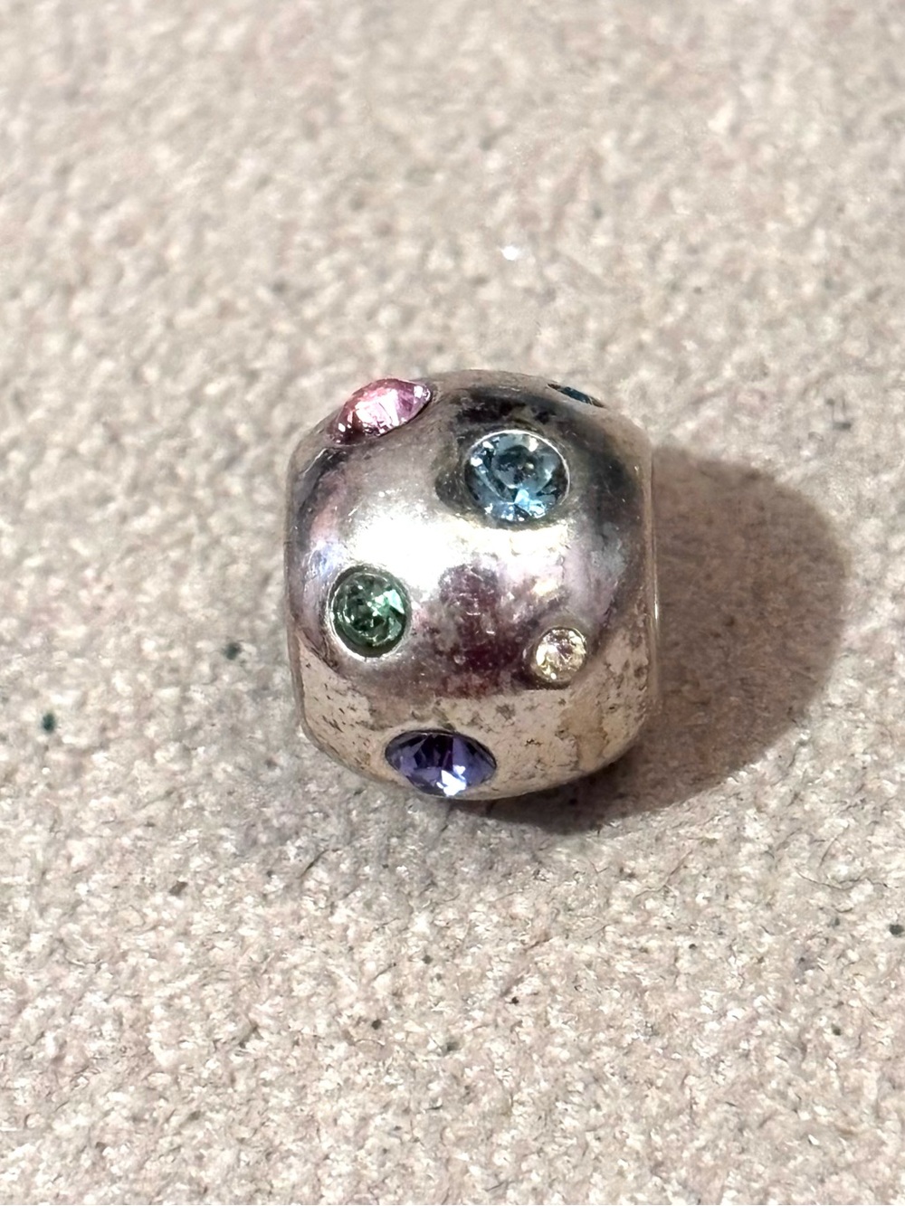 Brighton Galaxy bead Variety of pastel crystals scattered on silver Retired